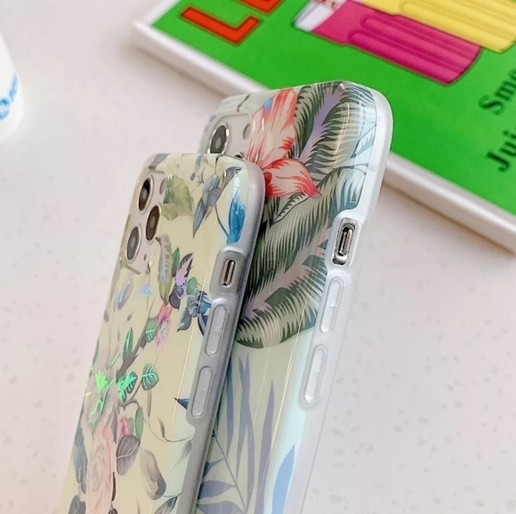 Floral iPhone 11 Case iPhone 12 Pro Max Case Floral laser Holographic - Picture 2 of 8